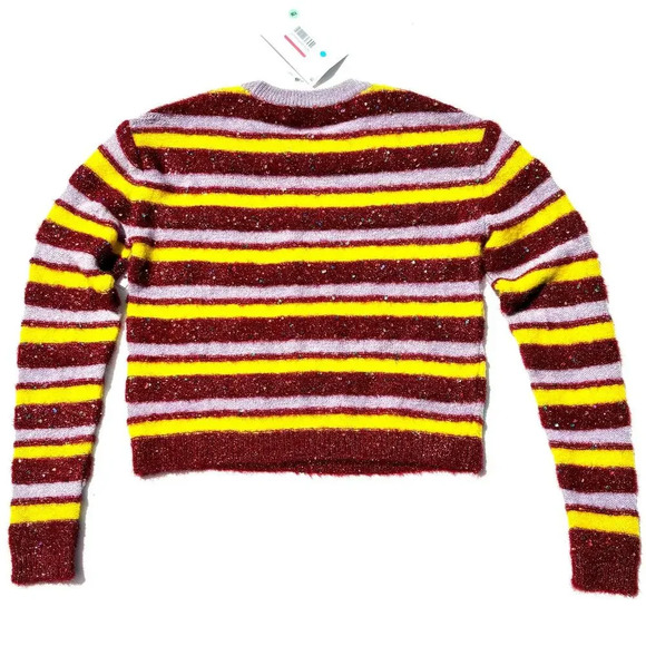 NWT Ashish Mohair Striped Pullover Sweater Sparkle-Knit Sequins Lurex Size Small - Picture 2 of 7
